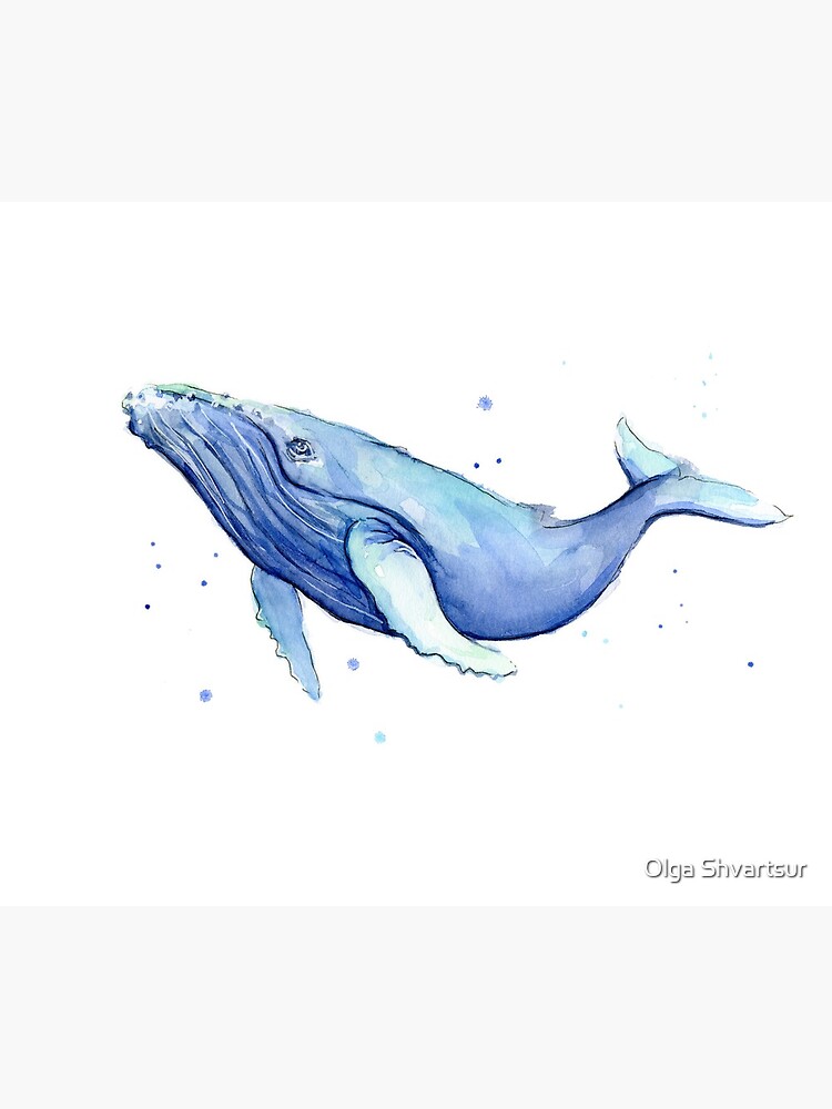Thumbnail 5 von 5, Mauspad, Buckelwal Blau Aquarell designt und verkauft von olga-shvartsur.