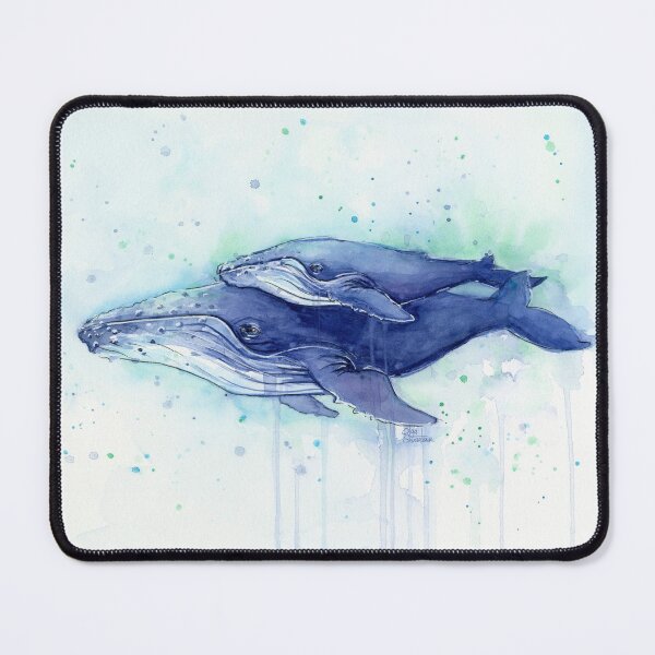 Item preview, Humpback Whale Mom and Baby Painting designed and sold by Olga Shvartsur.