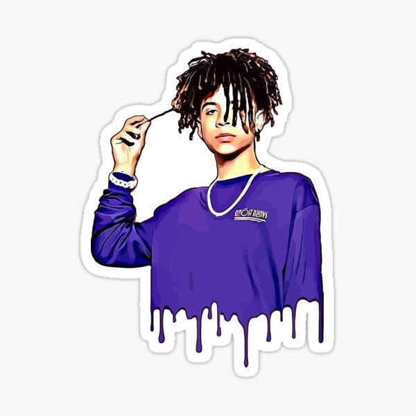 Frizzy Haired Boy In Purple Shirt Sticker For Sale By Samudracinta7 Redbubble
