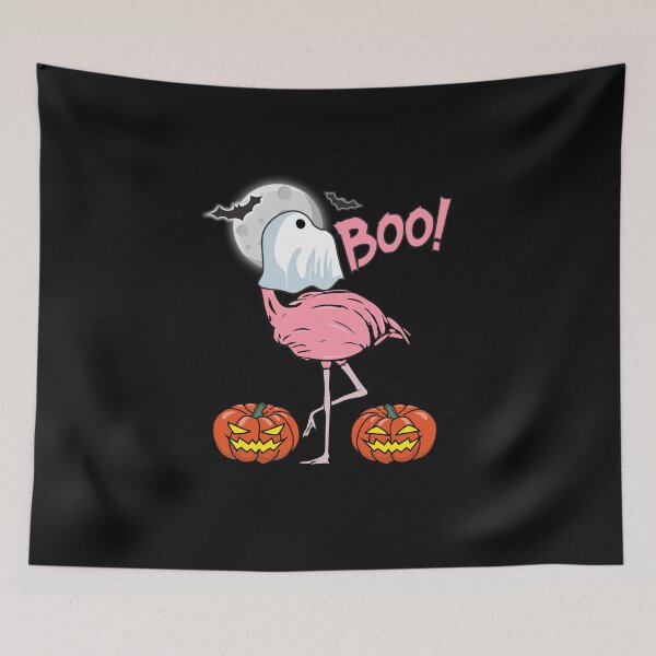 Item preview, Halloween Flamingo Ghost Costume Jack O'Lantern Pumpkin Boo designed and sold by alenaz.