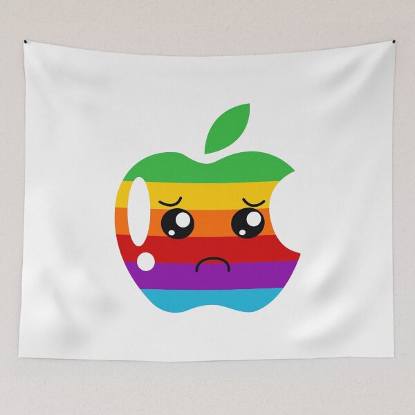 Item preview, Kawaii Retro Sad Apple Rainbow designed and sold by DAFIN.