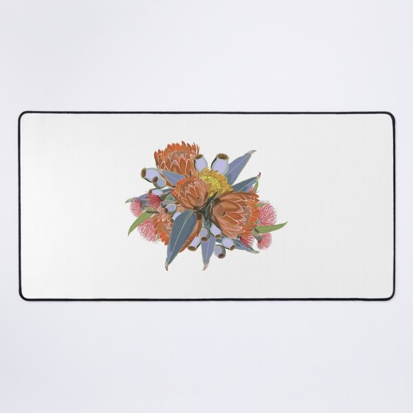 Item preview, Protea And Eucalyptus Bush - Retro Olive Greens and Orange Colour Palette designed and sold by Sketchbook Designs.