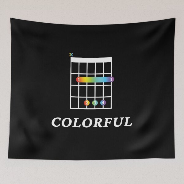 Item preview, B Colorful B Guitar Chord Tab Dark Theme designed and sold by nightsworthy.