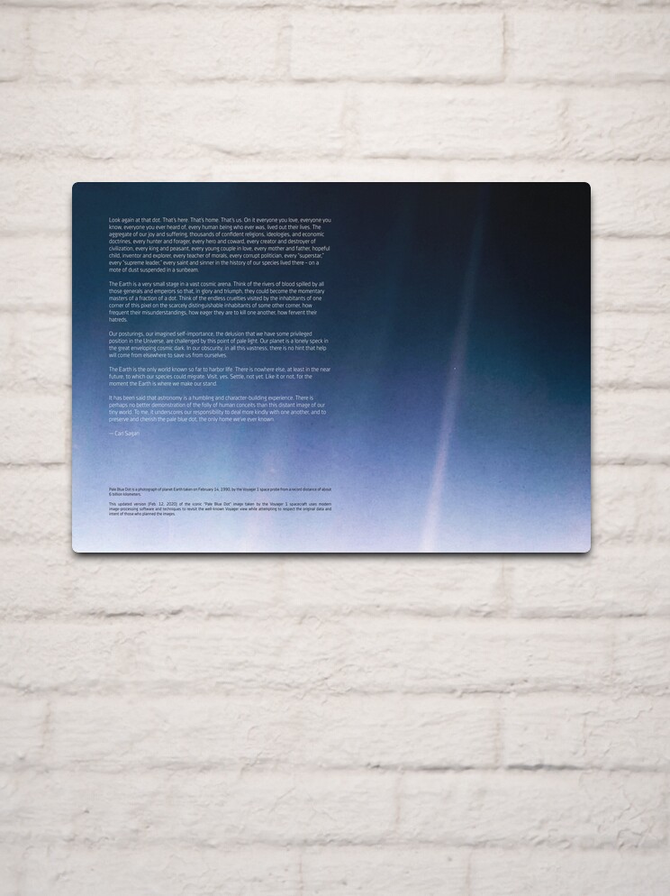 Pale Blue Dot & Carl Sagan quote — NASA Voyager 1 [HQ-quality] Metal  Print for Sale by SynthWave1950