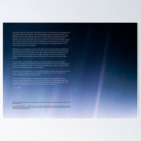 The Pale Blue Dot Poster – Things Of The Stars