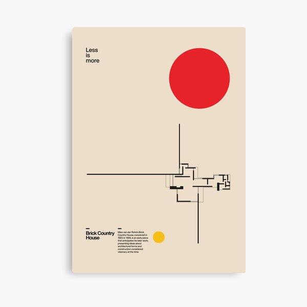 Item preview, Brick Country House, Ludwig Mies van der Rohe, Minimal Architecture Bauhaus Design Wall Art designed and sold by sub88.