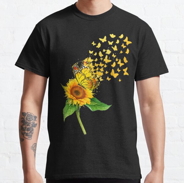 Sunflower Butterflies Dreams Monarchs Natural Classic T-Shirt