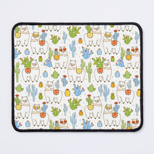 Cute lamas and cactuses Mouse Pad