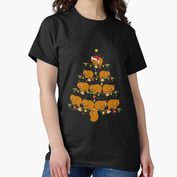 Wombat Xmas Tree Santa Hat Wombat Classic T-Shirt