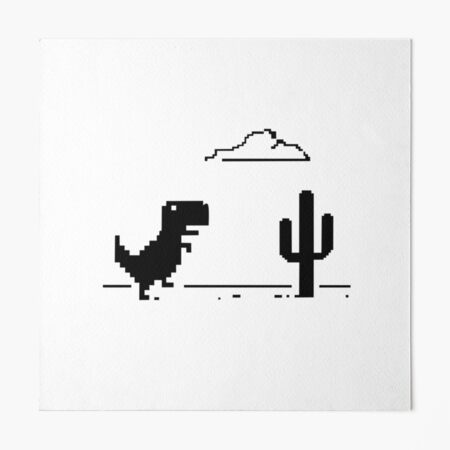 Night Offline T-Rex Game - Google Dino Run Art Board Print for