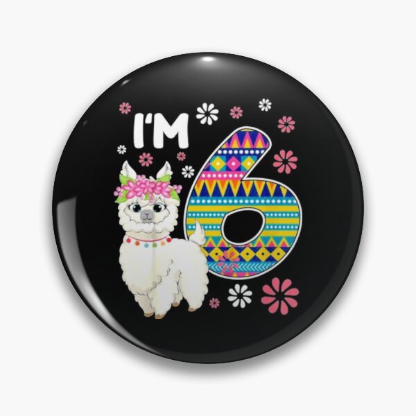 Item preview, Kids birthday Llama I’m 6 year old Girl Theme 6th Bday Farm designed and sold by ElcapitanoShop.