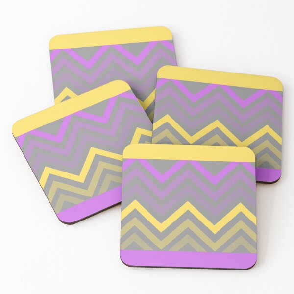 Item preview, Zigzags (Yellow and Purple on Grey) designed and sold by JazzPWall.