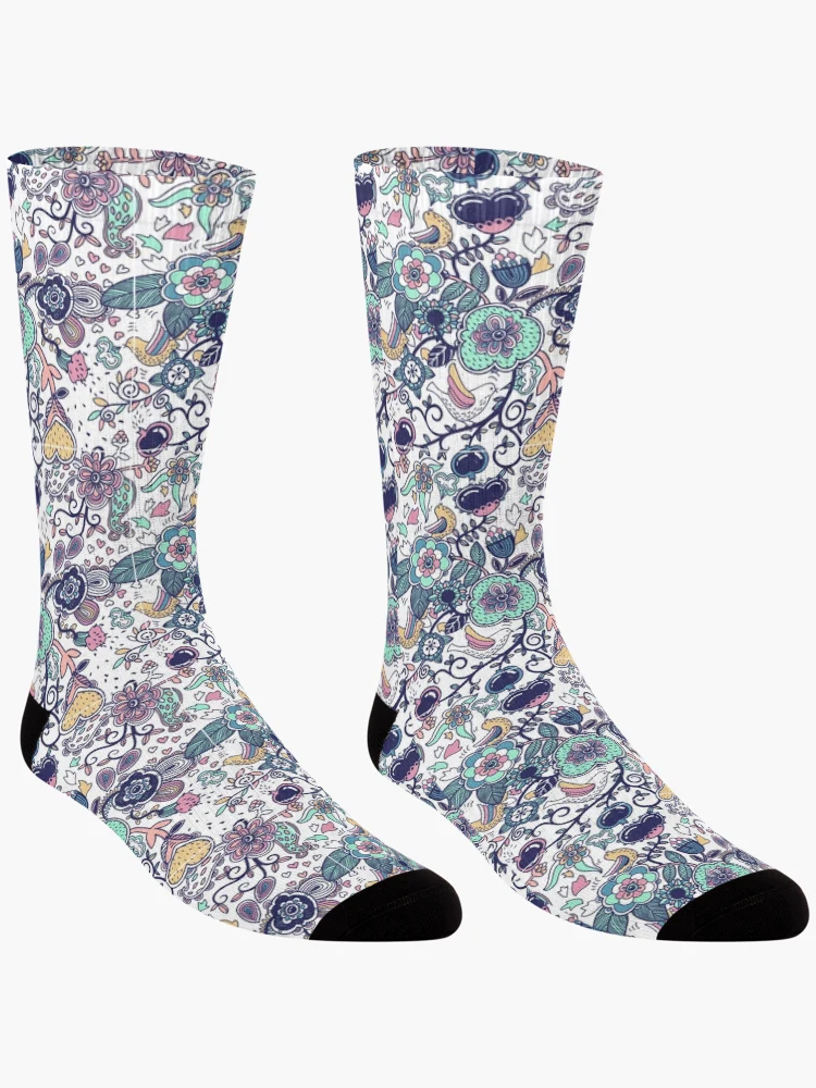 Thumbnail 3 of 5, Socks, Flowery Pattern Design designed and sold by Youpattern.
