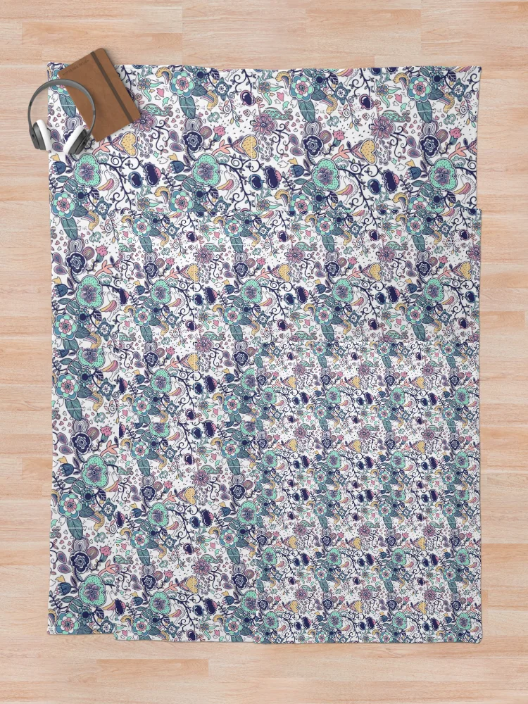 Thumbnail 5 of 6, Throw Blanket, Flowery Pattern Design designed and sold by Youpattern.