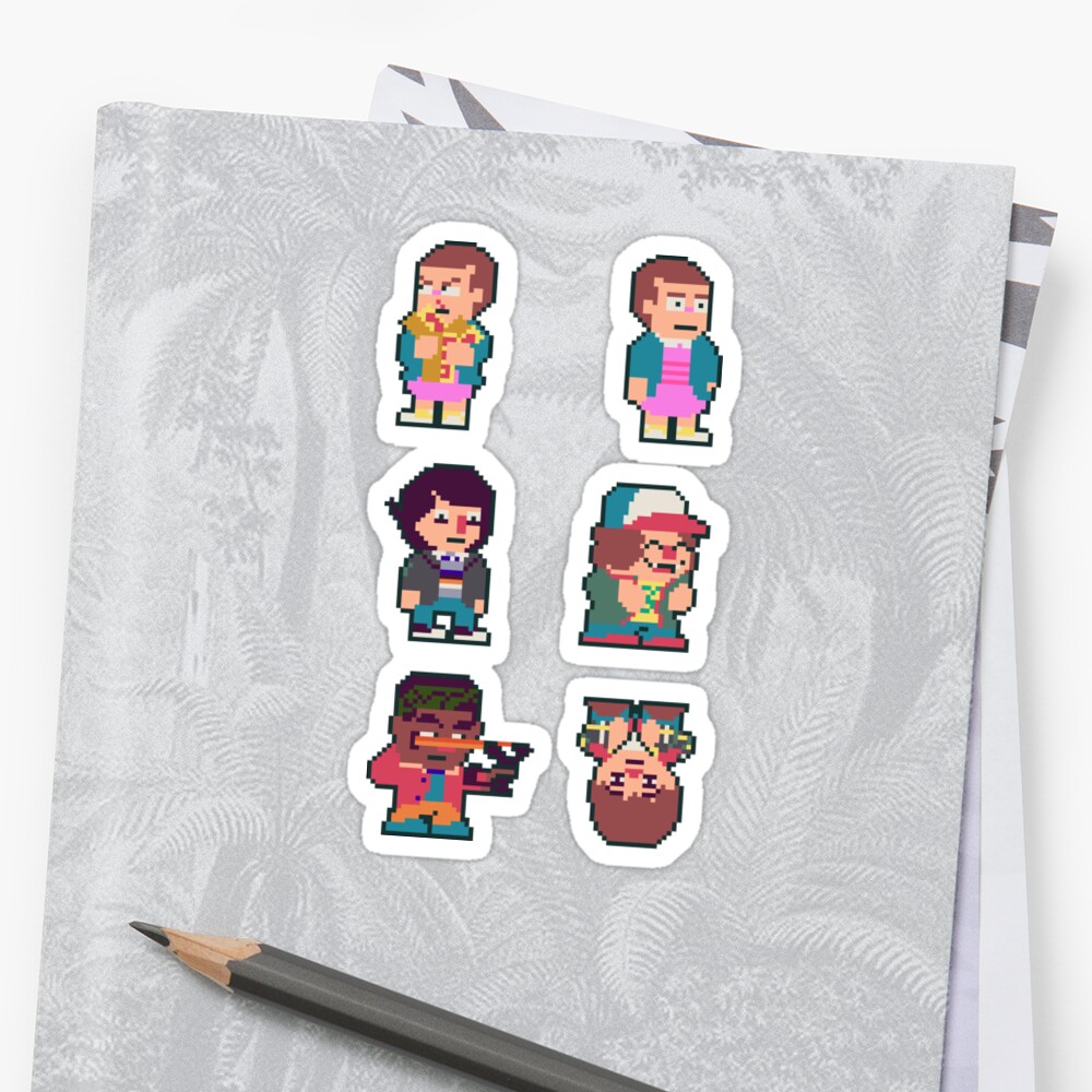 adorable stranger things pixel sticker set sticker by