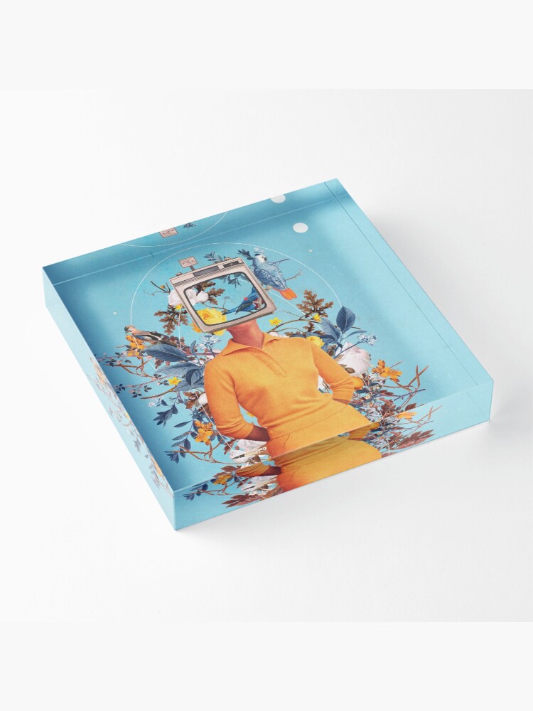 Alternate view of Don't Feed the Monitors with your Dreams Acrylic Block