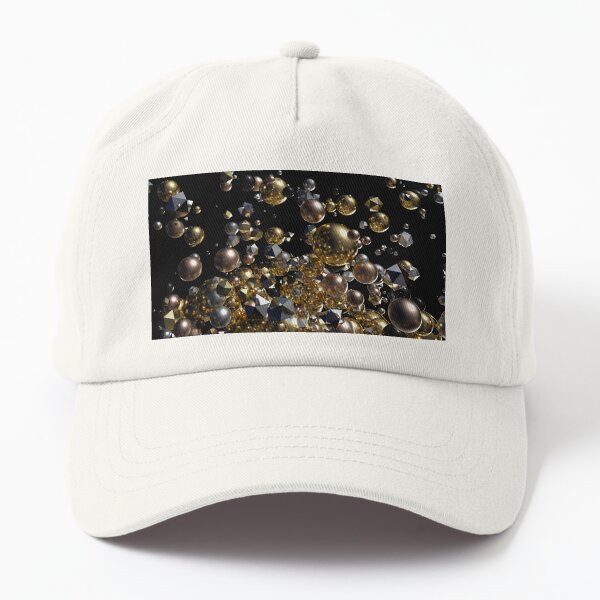 Elegant Abstract Geometry Explosion -Gold and Silver,Black- Dad Hat