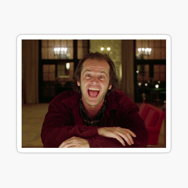 Jack Nicholson The Shining Still - Stanley Kubrick Movie Sticker