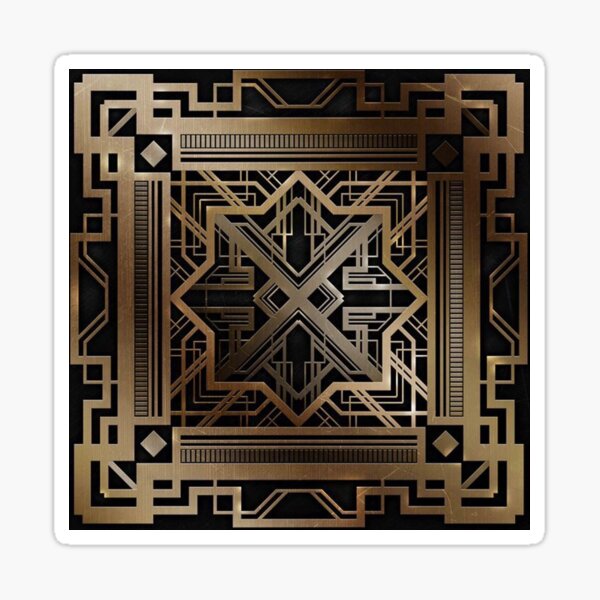 Art deco,gold,black,vintage,chic,elegant,1920 era,The Great Gatsby,modern,trendy,decorative Sticker