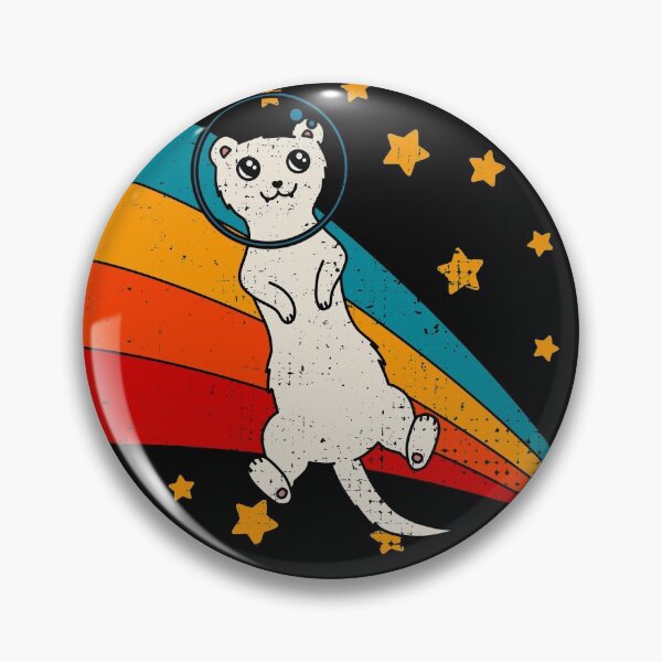 Item preview, Cute Vintage White Ferret Owner Retro Ferret In Space designed and sold by JokeGysen.