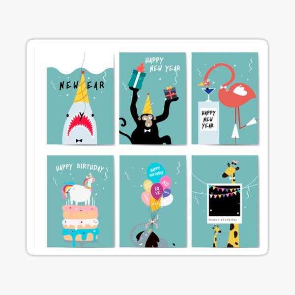 Funny Birthday Celebration of the Animals Sticker