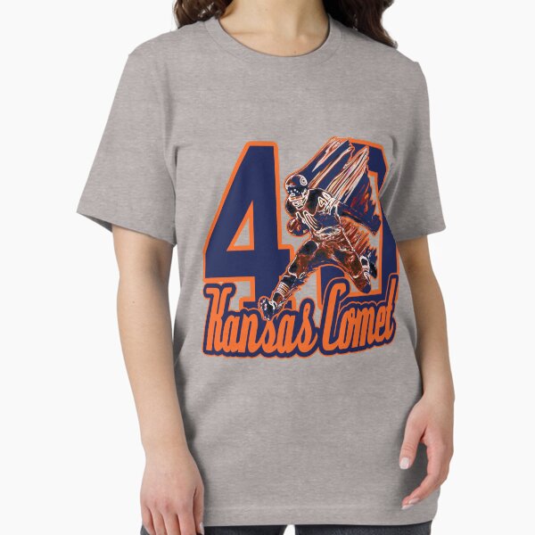 Aperçu de l'œuvre Kansas Comet - Gale Sayers - Chicago Bears Star (fond gris) créée et vendue par BearDownDesigns.