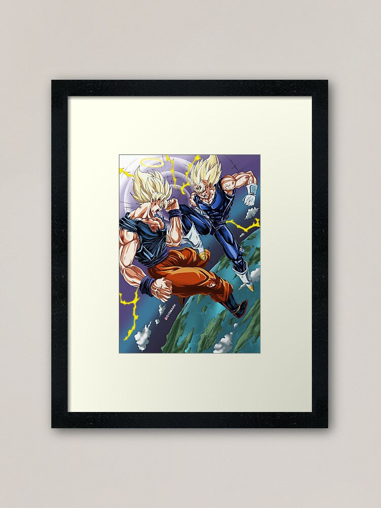 SSJ2 Goku vs Majin Vegeta - Q10Mark Canvas Print for Sale by q10mark