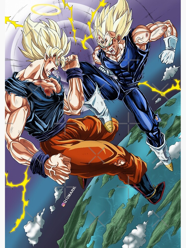 Goku SSJ2 vs Majin Vegeta SSJ2 by DarknessZ18 on DeviantArt