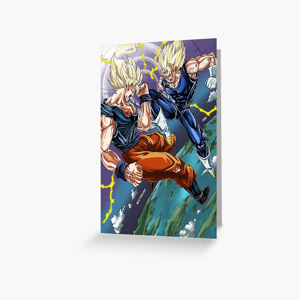 SSJ2 Goku vs Majin Vegeta - Q10Mark Canvas Print for Sale by q10mark