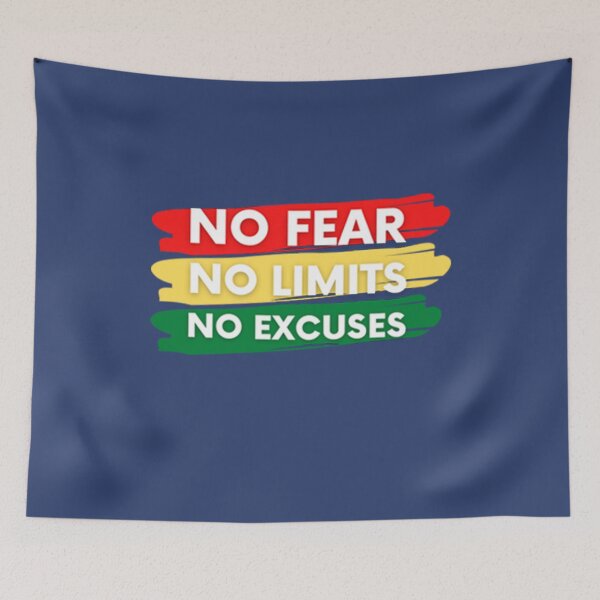 Item preview, No Fear No Limits No Excuses Red Yellow designed and sold by GabriellyLessa.