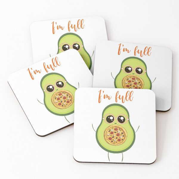 Item preview, Avocodo, I'm full, pizza, red glasses designed and sold by Benchamart.