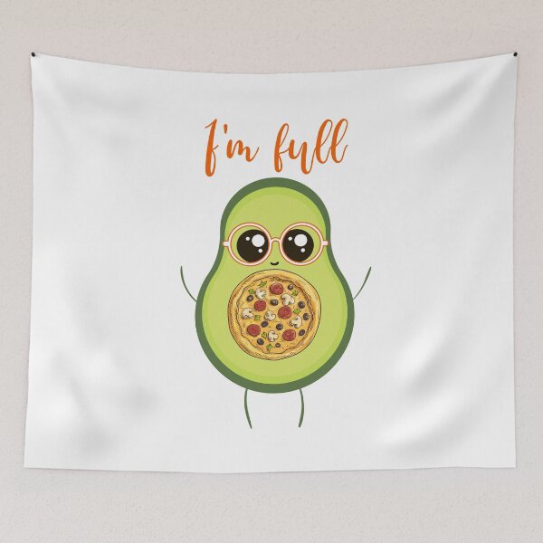 Item preview, Avocodo, I'm full, pizza, red glasses designed and sold by Benchamart.