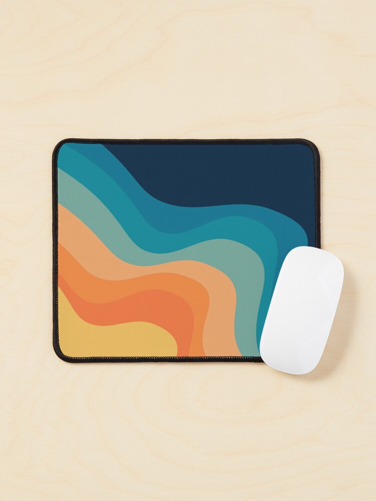 Mouse Pad, Retro style waves decoration designed and sold by BattaAnastasia