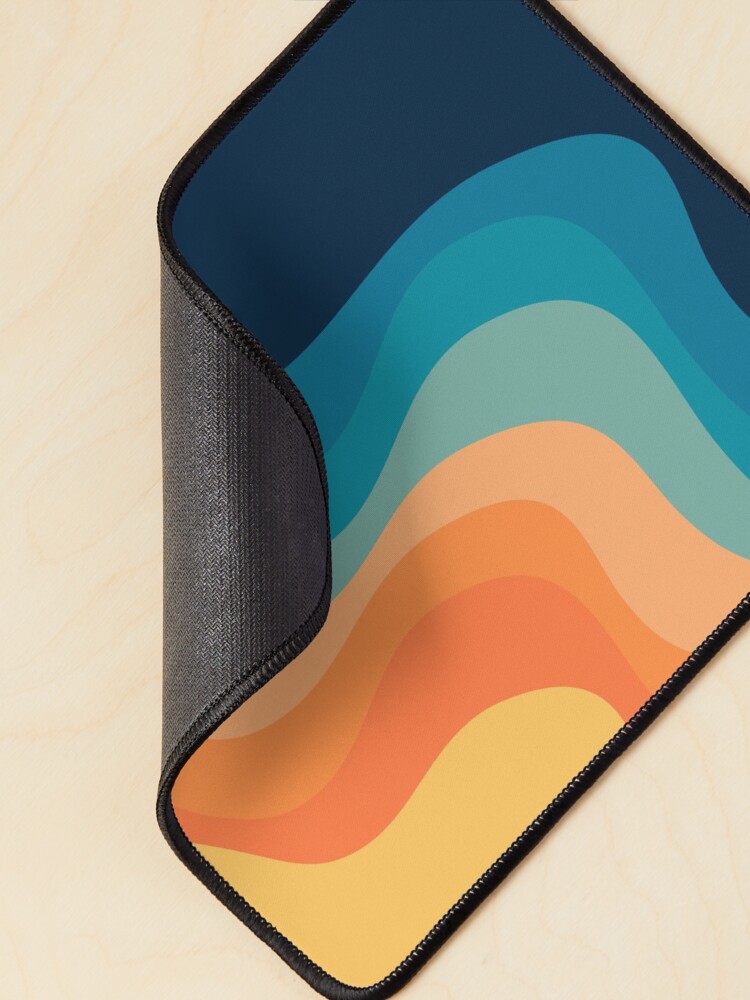 Thumbnail 2 of 5, Mouse Pad, Retro style waves decoration designed and sold by BattaAnastasia.