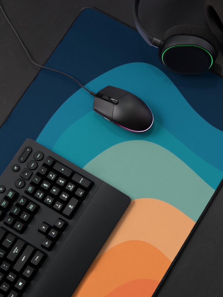 Thumbnail 4 of 5, Mouse Pad, Retro style waves decoration designed and sold by BattaAnastasia.