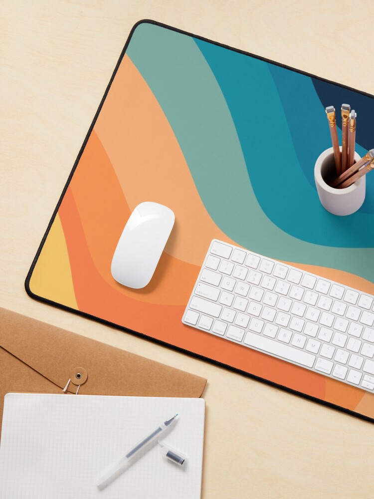 Thumbnail 3 of 5, Mouse Pad, Retro style waves decoration designed and sold by BattaAnastasia.