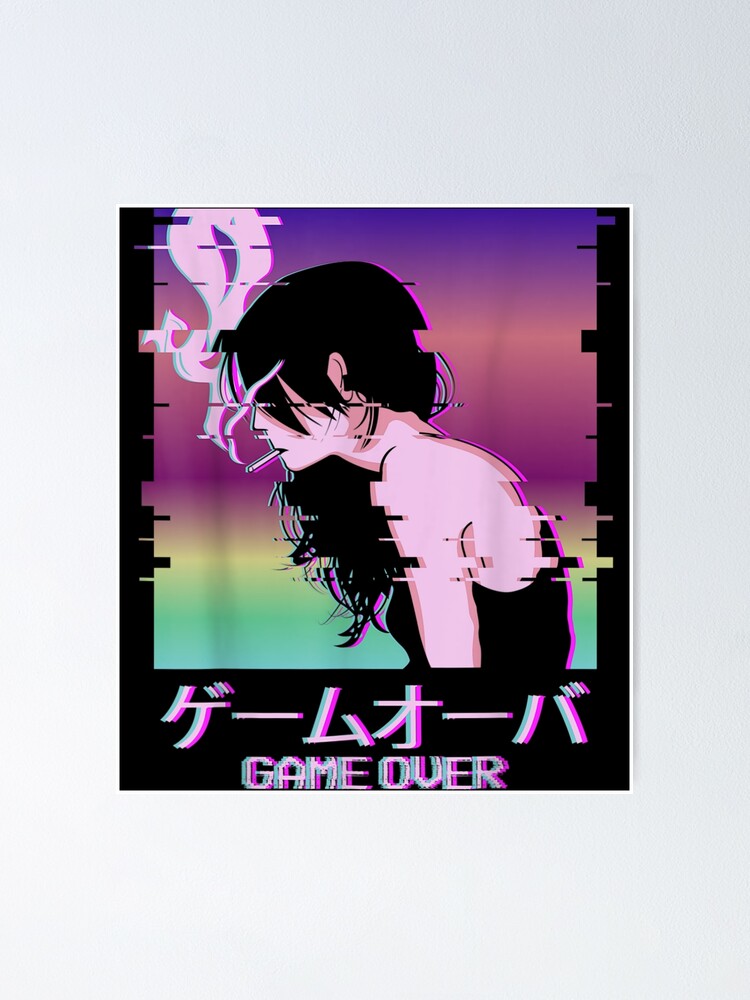 Vaporwave Aesthetic Sad Anime Boy Game Over Japanese Lofi iPhone