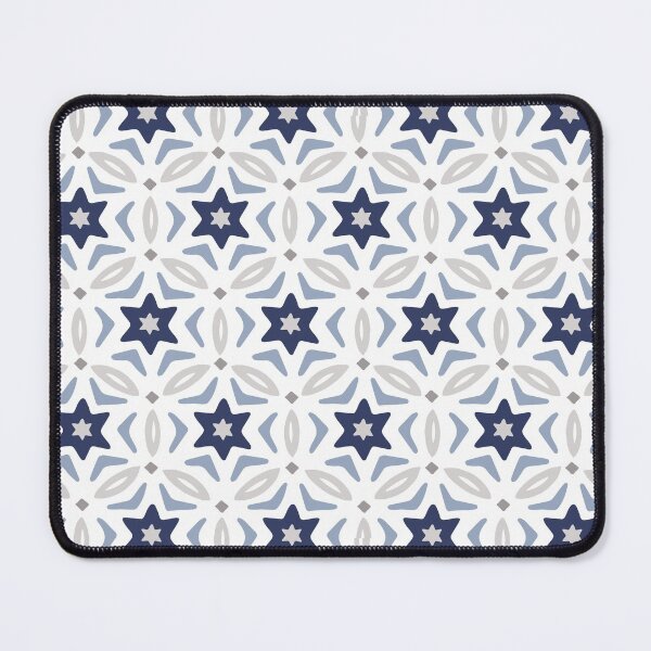 Item preview, Islamic Geometric Pattern in pale blue and blue designed and sold by ZamZamDesign.