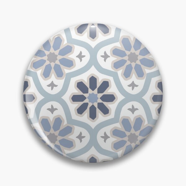 Item preview, Islamic Geometric Pattern in pale blue and blue and beige designed and sold by ZamZamDesign.