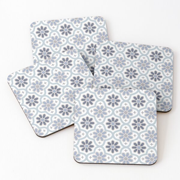 Item preview, Islamic Geometric Pattern in pale blue and blue and beige designed and sold by ZamZamDesign.