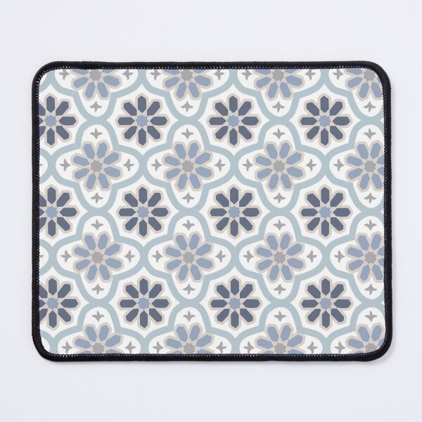 Item preview, Islamic Geometric Pattern in pale blue and blue and beige designed and sold by ZamZamDesign.