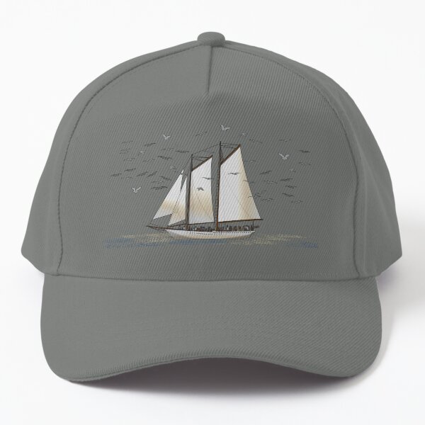 Schooner with Birds Baseball Cap