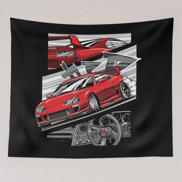 Item preview, Red' Supra mk4 in Manga Style designed and sold by pjrstudio.