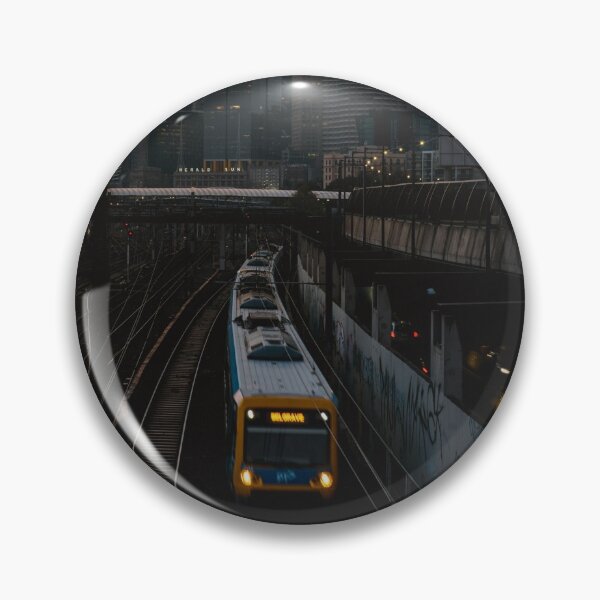 Item preview, Melbourne City Skyline and Train at Sunset  designed and sold by JonesyDave.