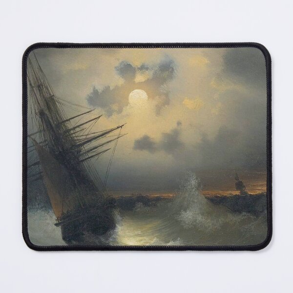 Item preview, Ivan Aivazovsky (1817 - 1900): A Sailing Ship on a High Sea by Moonlight, 1840s, Oil on board, 24.6 x 19.2 cm designed and sold by Art Outlaws.