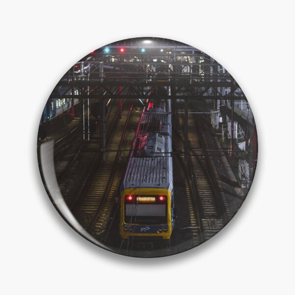 Item preview, City Skyline at Night with Passing Passenger Trains  designed and sold by JonesyDave.
