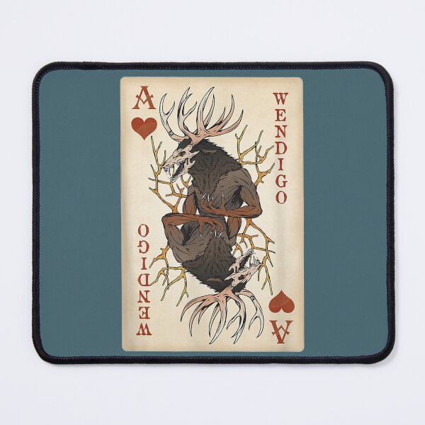 Item preview, Wendigo - Original Cryptid Playing Card Tarot Ace of Hearts designed and sold by LorineWei.
