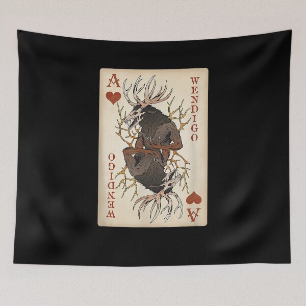 Item preview, Wendigo - Original Cryptid Playing Card Tarot Ace of Hearts designed and sold by LorineWei.