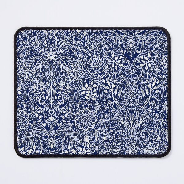 Item preview, Detailed Floral Pattern in White on Navy designed and sold by micklyn.