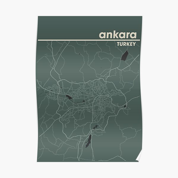 Ankara Turkey Map Poster For Sale By Mertcanglz Redbubble   Poster,504x498,f8f8f8 Pad,600x600,f8f8f8 